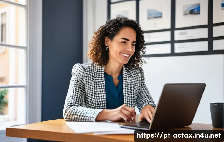 전산세무회계 자격증 취득 장단점 - **Prompt:** A Portuguese accountant, a woman in her late 30s with a confident expression, sits at a ...