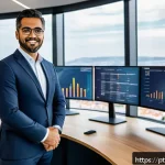 전산세무회계 자격증으로 업그레이드된 커리어 - A professional Portuguese accountant in smart business attire, confidently working at a modern offic...
